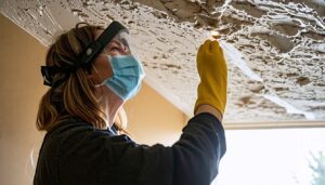 Licensed asbestos contractors performing Artex ceiling removal in London